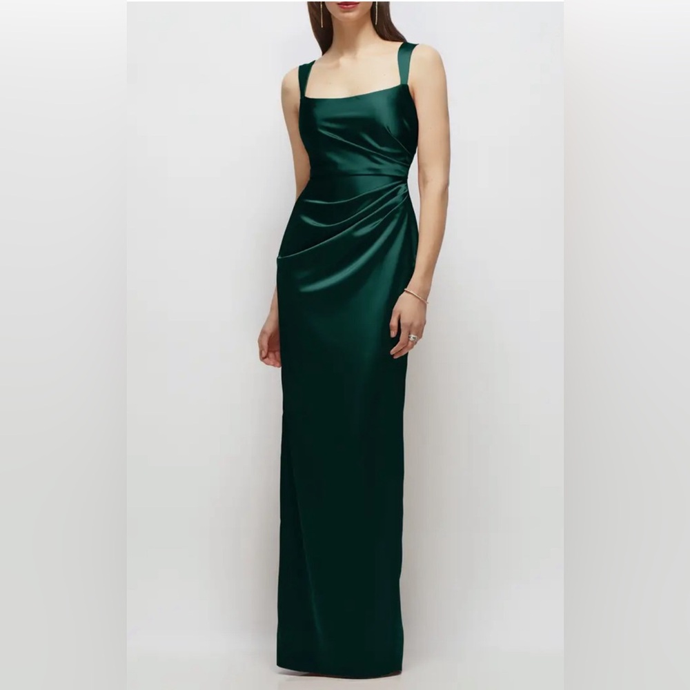 After Six One Shoulder Dark Green Dress